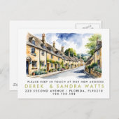 Adreswijziging, D Verplaatste aankondiging Cotswol (Voorkant / Achterkant)