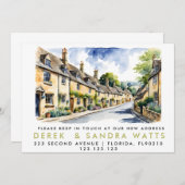 Adreswijziging, D Verplaatste aankondiging Cotswol (Voorkant / Achterkant)