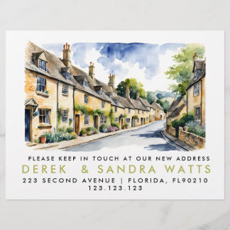 Adreswijziging, D Verplaatste aankondiging Cotswol Flyer