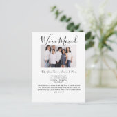 Adreswijziging die we hebben verplaatst aankondigingskaart (Staand voorkant)