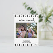 Adreswijziging Double Foto toevoegen Zwart-wit Aankondigingskaart (Staand voorkant)