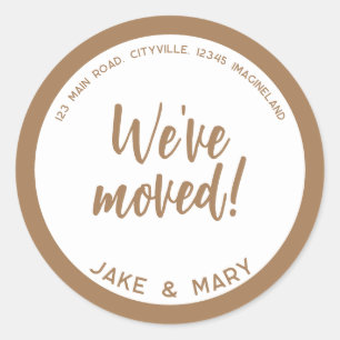 Adreswijziging Eenvoudig Modern We zijn verhuisd Ronde Sticker