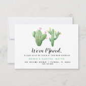 Adreswijziging Kaart, Cactus Verhuisd Huis Aankondiging (Voorkant)