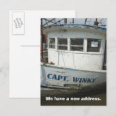 Adreswijziging Kaart: woonboot Aankondigingskaart (Voorkant / Achterkant)