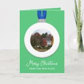 Adreswijziging Kerstfoto Ornament Emerald Feestdagen Kaart (Voorkant)