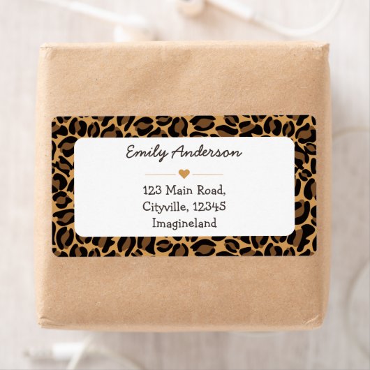 Adreswijziging Leopard Print Retouradres Etiket (Insitu)