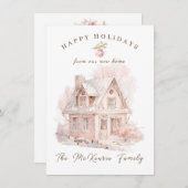 Adreswijziging met Kerstmis Feestdagenkaart (Voorkant / Achterkant)