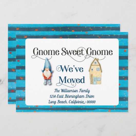 Adreswijziging Nieuwe woning We hebben Gnome verpl Aankondiging (Voorkant / Achterkant)