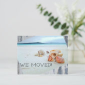 Adreswijziging op het strand briefkaart (Staand voorkant)