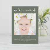 Adreswijziging Rustic jute look met foto Aankondiging (Staand voorkant)