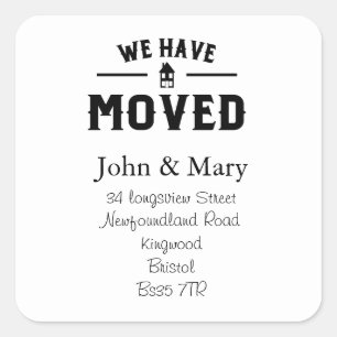 Adreswijziging sticker zwart-wit