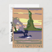  adreswijziging, Vrijheidsbeeld NYC Aankondigingskaart (Voorkant / Achterkant)
