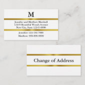 Adreswijziging Wit Goud & Zwart Monogram Informatiekaartje (Voorkant / Achterkant)