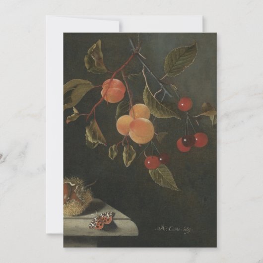 Adriaen Coorte - Nog steeds leven met een vlinder, Kaart (Voorkant)