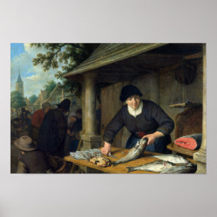 Adriaen van Ostade - De visvrouw Poster