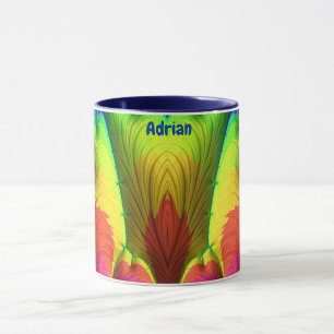 ADRIAN ~ 3D Fractal ~ Pink, Yellow Red en Blue Mok