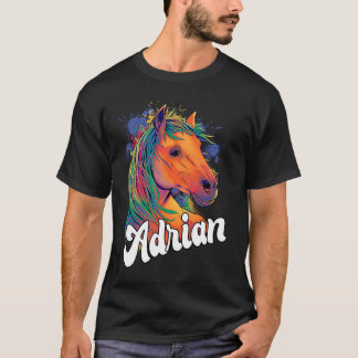 ADRIAN Cute Boy Name with beause Horse T-shirt
