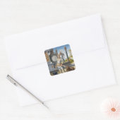 Adrian in Armor in een open landschap Vierkante Sticker (Envelop)