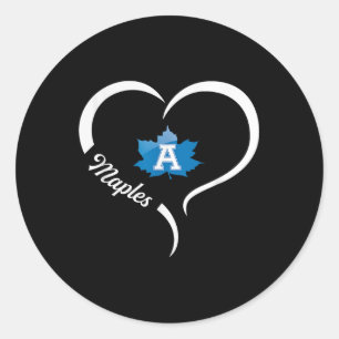 Adrian Maples Logo Half Heart Slogan Hs Ronde Sticker