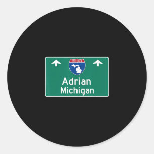 Adrian Michigan Mi Interstate Snelweg Vakantie Sou Ronde Sticker