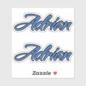 Adrian Name blue Aufkleber Sticker Stickerset (Vel)