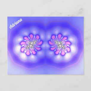 ADRIANA ~ 3D Fractal Design ~ Roze Blauw Mauve ~ Briefkaart