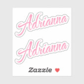 Adrianna Decoratieve naam in roze x2 Sticker (Vel)