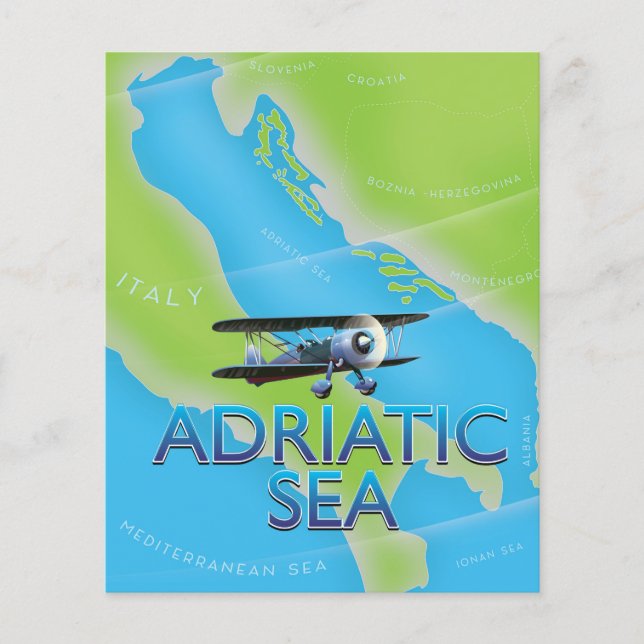 Adriatische Zee Flight-kaart (Voorkant)