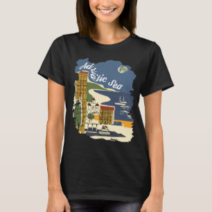 Adriatische Zee Kust Haven Retro Reizen T-shirt