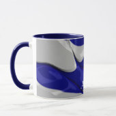 ADRIEN ~ GLOSSY 3D Bleu brillant Blanc ~ Mug (Gauche)