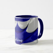 ADRIEN ~ GLOSSY 3D Bleu brillant Blanc ~ Mug (Devant droit)