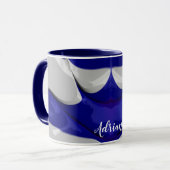 ADRIEN ~ GLOSSY 3D Bleu brillant Blanc ~ Mug (Devant gauche)