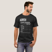 Adrien Serving Size Nutrition Label Calories T-shirt (Voorkant volledig)