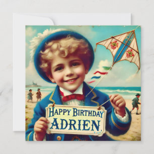 ADRIEN ~ Verjaardag Kaart ~ Vliegende vlieger ~ Pl