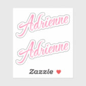 Adrienne Decoratieve naam in roze x2 Sticker (Vel)