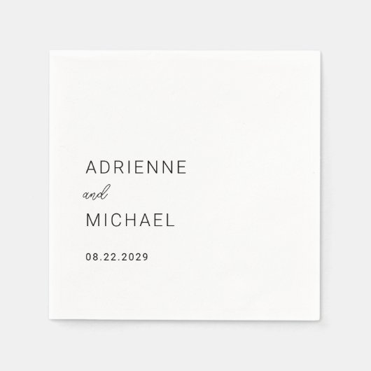 Adrienne eenvoudige moderne bruiloft servet (Voorkant)