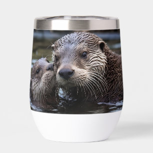 **"Adrift in Love: Mummy en Baby Otter"**