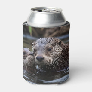 **"Adrift in Love: Mummy en Baby Otter"** Blikjeskoeler