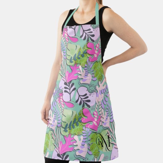 Adult Apron : Abstract Leaves (tosca) Schort (Insitu)