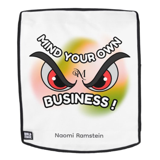 Adult Backpack : Mind Your Own (white) (Verwijderbaar gezicht)
