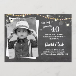 Adult Birthday Custom Foto Afbeelding Krijtbord Kaart