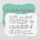 Adult Coloring Party-uitnodiging Kaart (Voorkant / Achterkant)