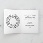 Adult Coloring Personalized Christmas  Kaart (Binnen)
