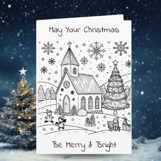 Adult Coloring Personalized Christmas Kaart