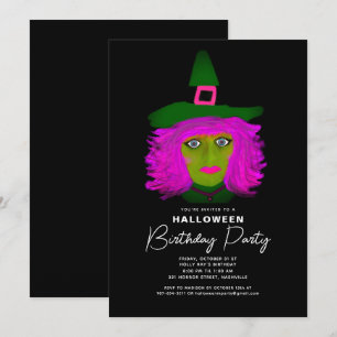 Adult Halloween Birthday Party Invitation Kaart
