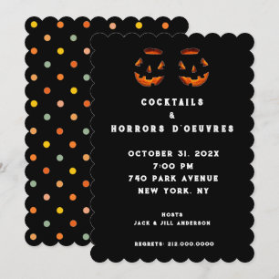 Adult Halloween Cocktail Party Invitation Kaart