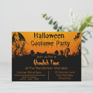 Adult Halloween Costume Party Invitation Kaart
