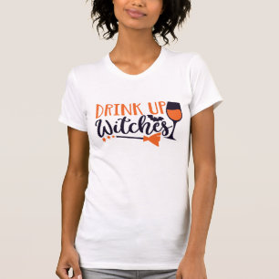 Adult Halloween Funny Drink van witte wijn T-shirt