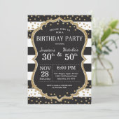 Adult Joint Birthday Party Invitation Gold Glitter Kaart (Staand voorkant)