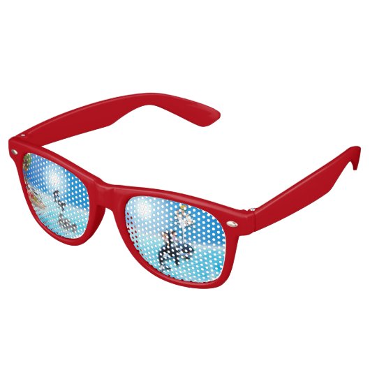 Adult & Kids Fun Retro Party Shades Retro Zonnebril (Gekanteld)